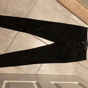 American eagle black high waisted ripped jeans